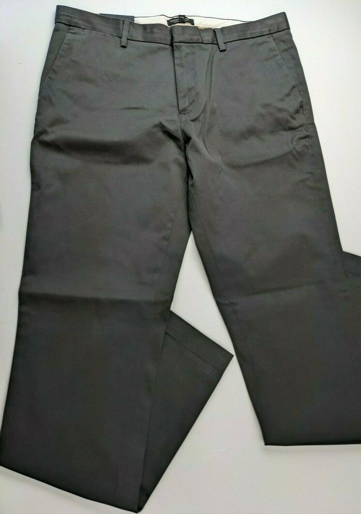 NWT Banana Republic Fulton Skinny Fit Rapid Movement Chino Charcoal 35W 36L